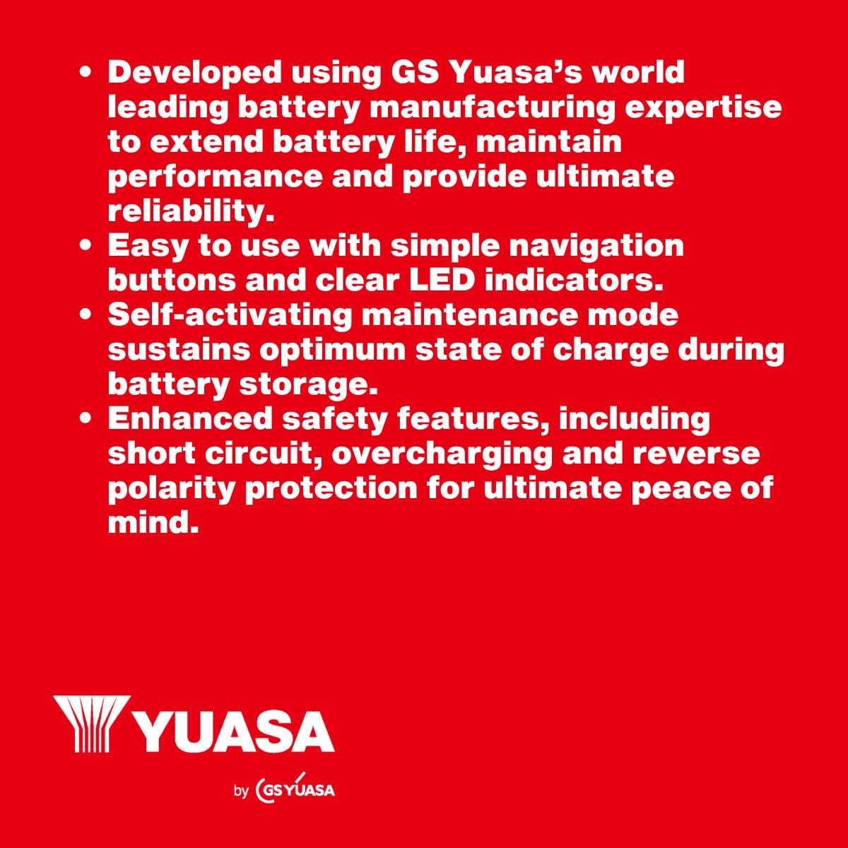 Yuasa YCX6 12 V 6 A batteria per auto, furgone e moto Smart Charger
