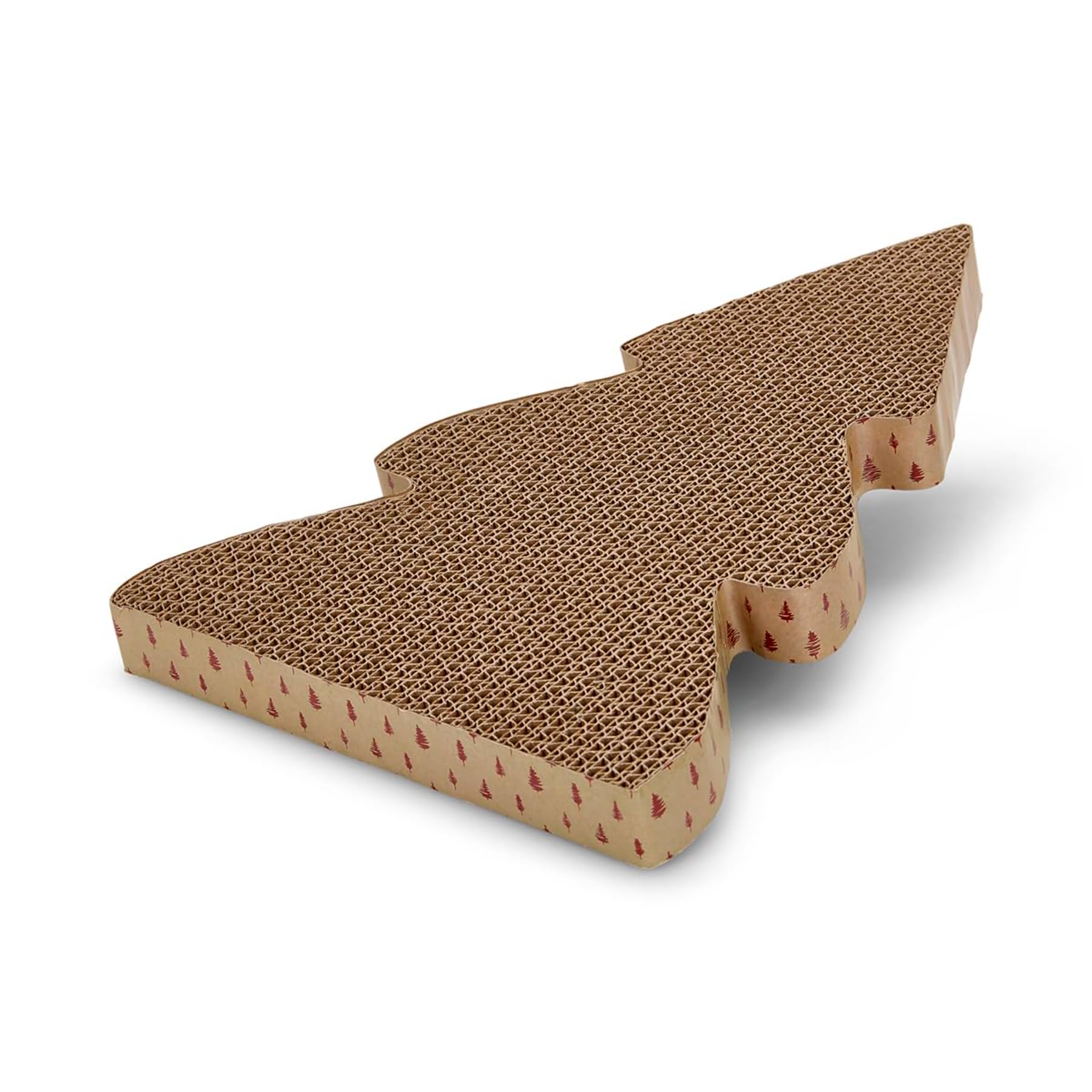 Petface Christmas Tree Cardboard Cat Scratcher with Catnip Sachet, Festive Scratch Pad for Claw Care & Play (Pack of 1)