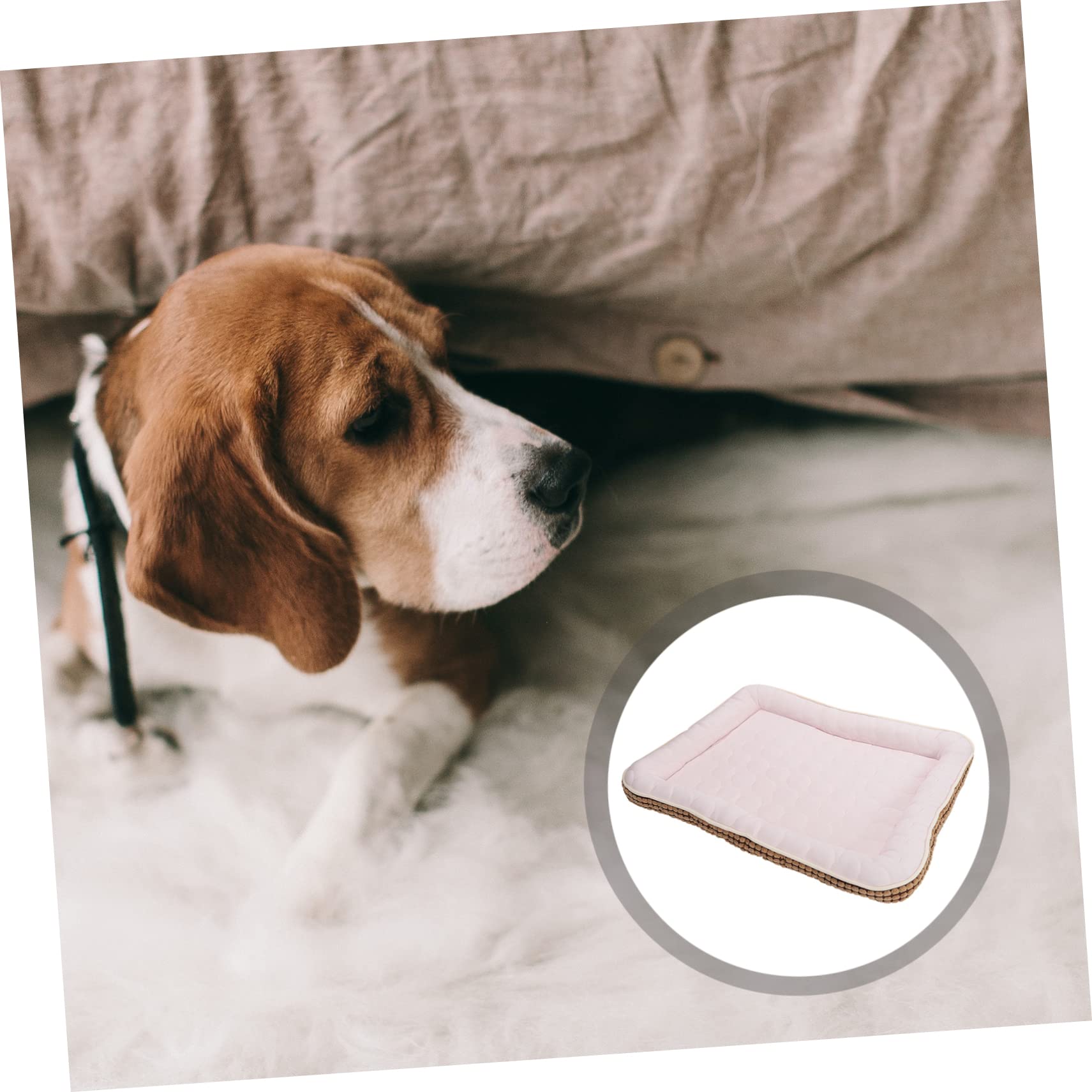 Housoutil Kühlende Hundekühlmatte aus Baumwolle, Faltbar für Hunde, Rosa