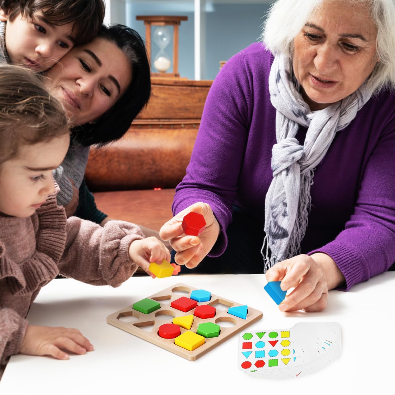 Beaupretty Juegos Cognitivos para Personas Mayores Rompecabezas De Madera con Laberinto Giratorio Y Formas Geométricas Actividades De Memoria Portátiles para Adultos