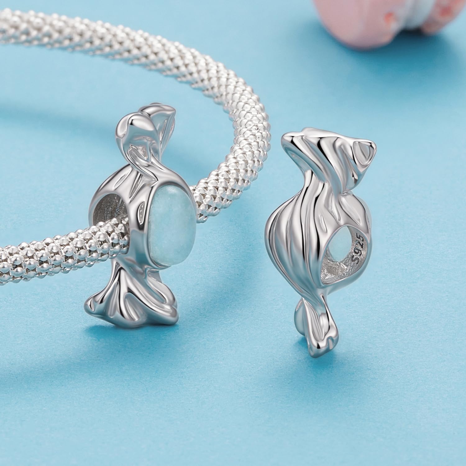 Sweet CandyCharm, ciondolo in vero argento Sterling 925, compatibile con la maggior parte dei braccialetti con charm