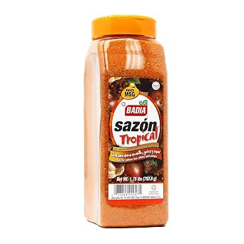 Badia Sazon Tropical with Coriander & Annatto, con Culantro y Achiote 28 oz | Coriander and annatto seasoning blend that adds authentic Latin and Caribbean flavor to rice, stews, soups, meats, and beans