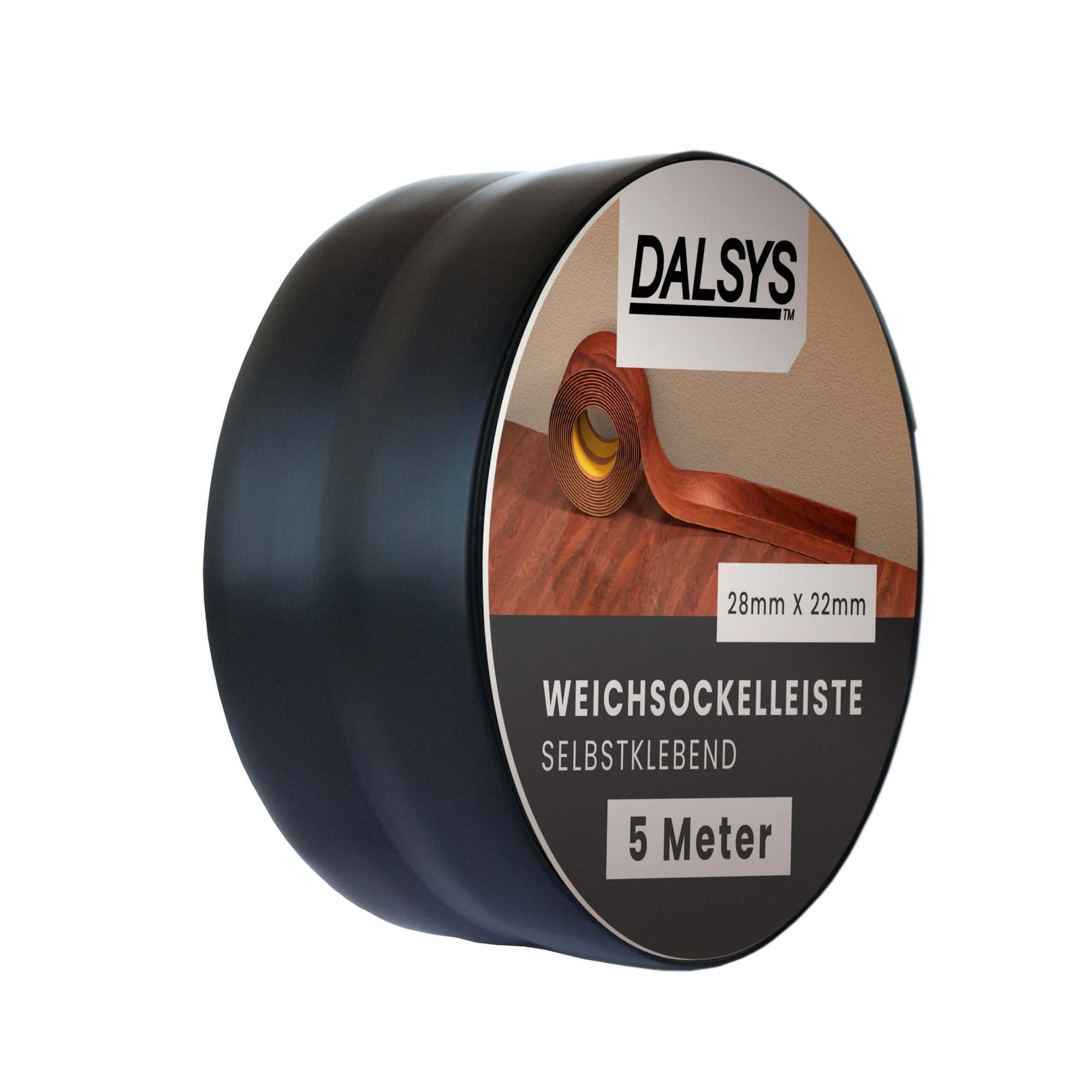 Dalsys Sockelleiste Weichsockelleiste selbstklebend + 500 cm + Abschlussleiste