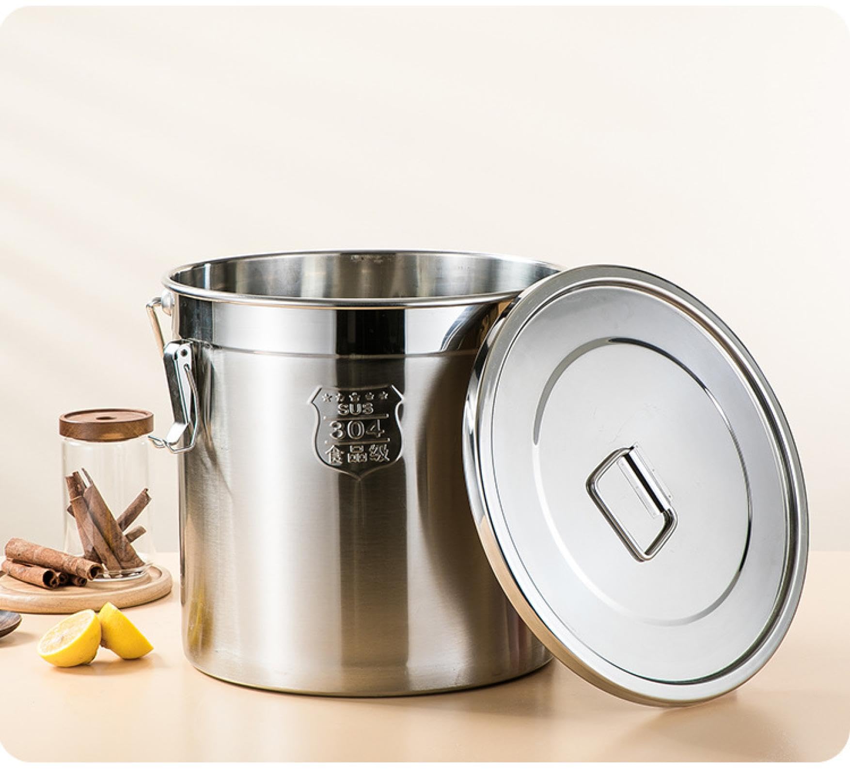 Amazon｜寸胴鍋 304ステンレス製 大容量 洗いやすい 錆に強い 蓋付き