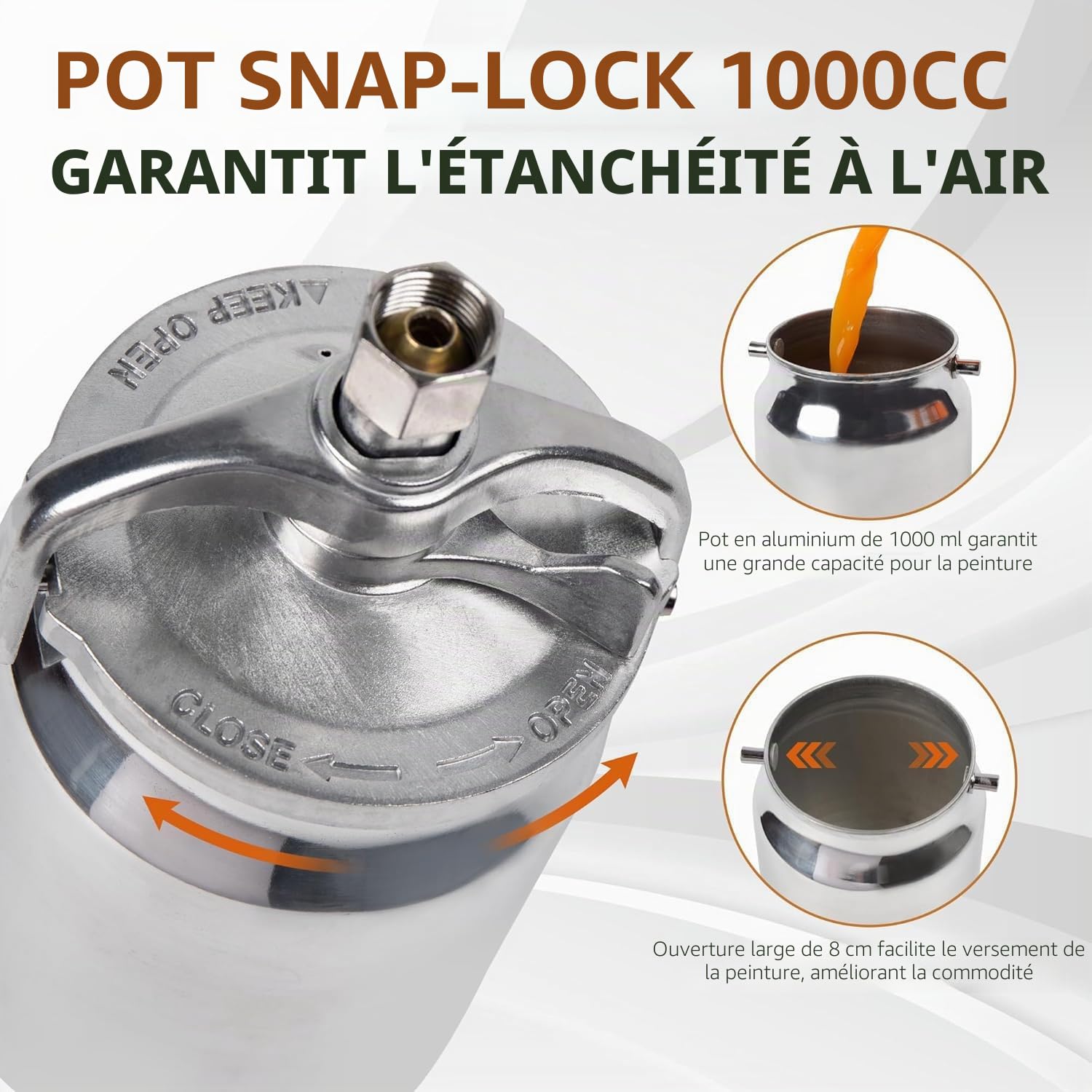 Pistolet d'apprêt pour véhicule, avec Godet en Aluminium de 1000ml, Tuyau de pulvérisation Droit et à 360°, pour sous-Couche caoutchoutée, Protection antirouille pour Voiture