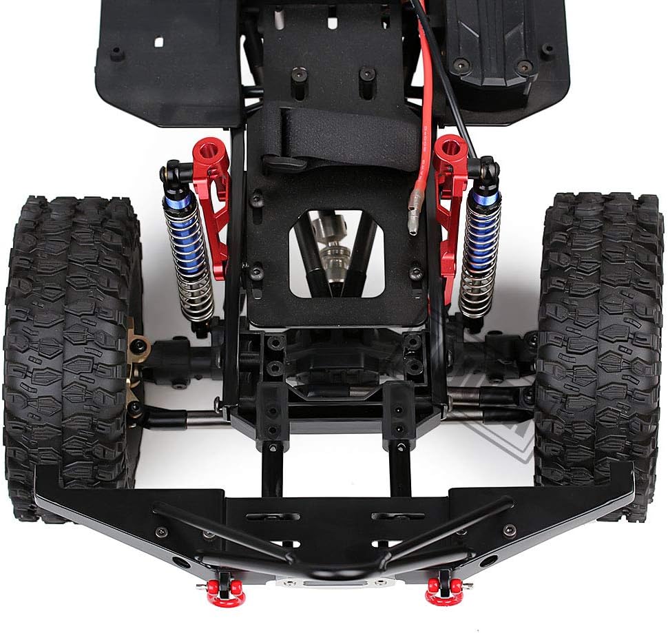 INJORA RC Front Bumper Metal Front Bumper Set RC Accessory for 1:10 RC Crawler Axial SCX10 and SCX10 II 90046 90047 (Black)