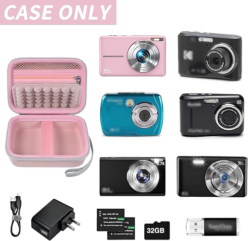 Vista 2 de Funda para cámara digital CAMKORYpara Kodak Pixpropara VAHOIALDpara Sony DSCW800 830para Canon PowerShot 180 190. Soporte de almacenamiento