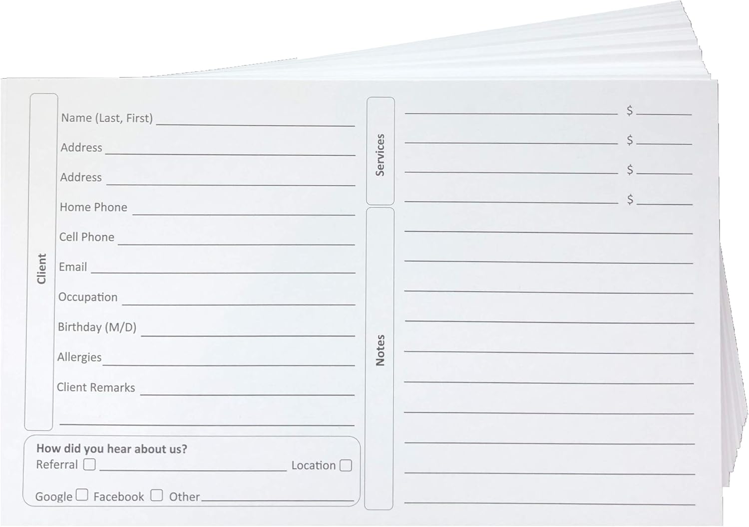 Hairstylist Essentials: Client Record Book - Hair Stylist Profile Cards, 5x8 Inch, 50 Pack, Premium Card Stock for Salon Client Information, Fits Standard Index Card Boxes, White