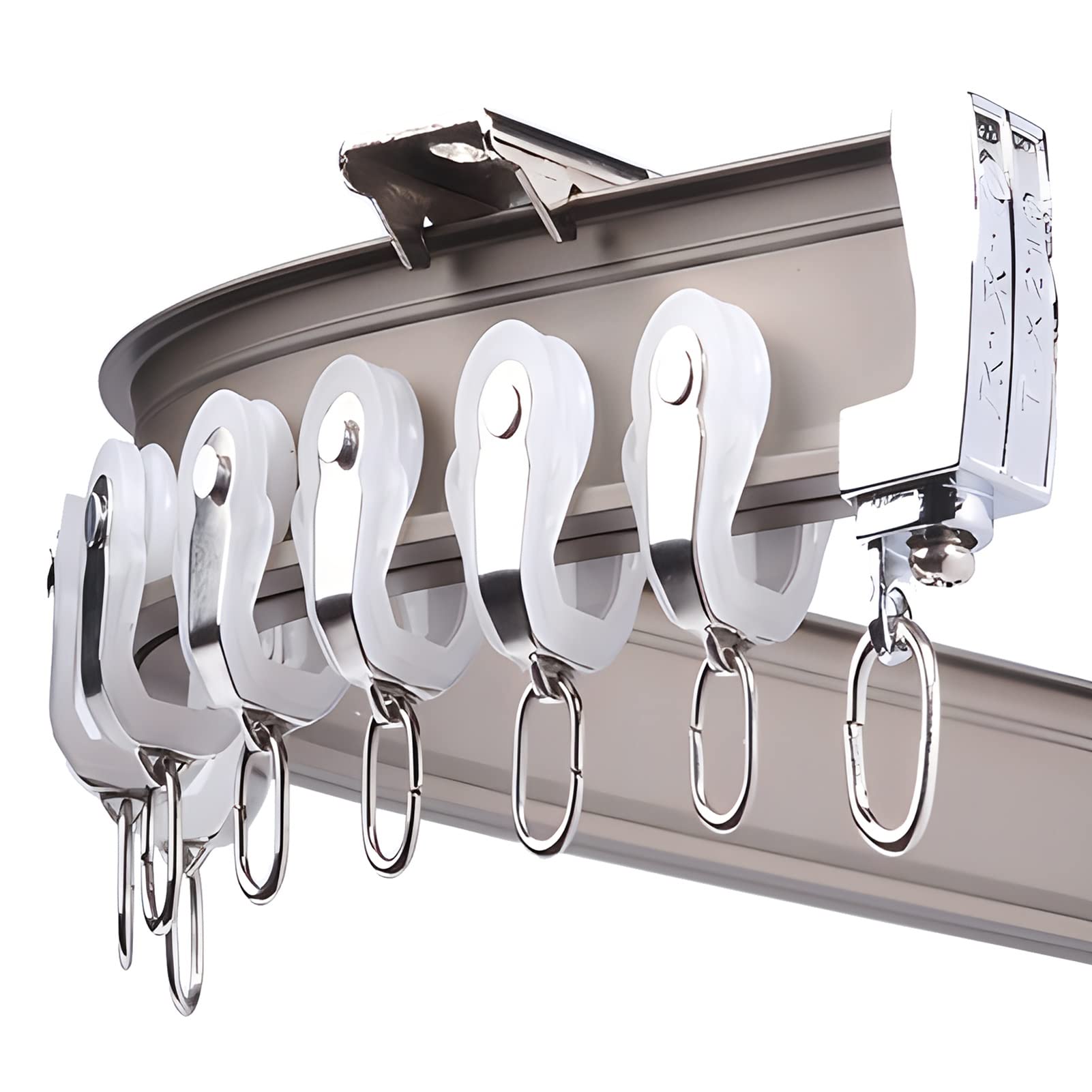 Flexible Bendable Curtain Track Ceiling Mount, Shower/Hospital/Privacy Room Divider Rod, Heavy Duty Metal Curtain Rail System(Ceiling Mount,1m)