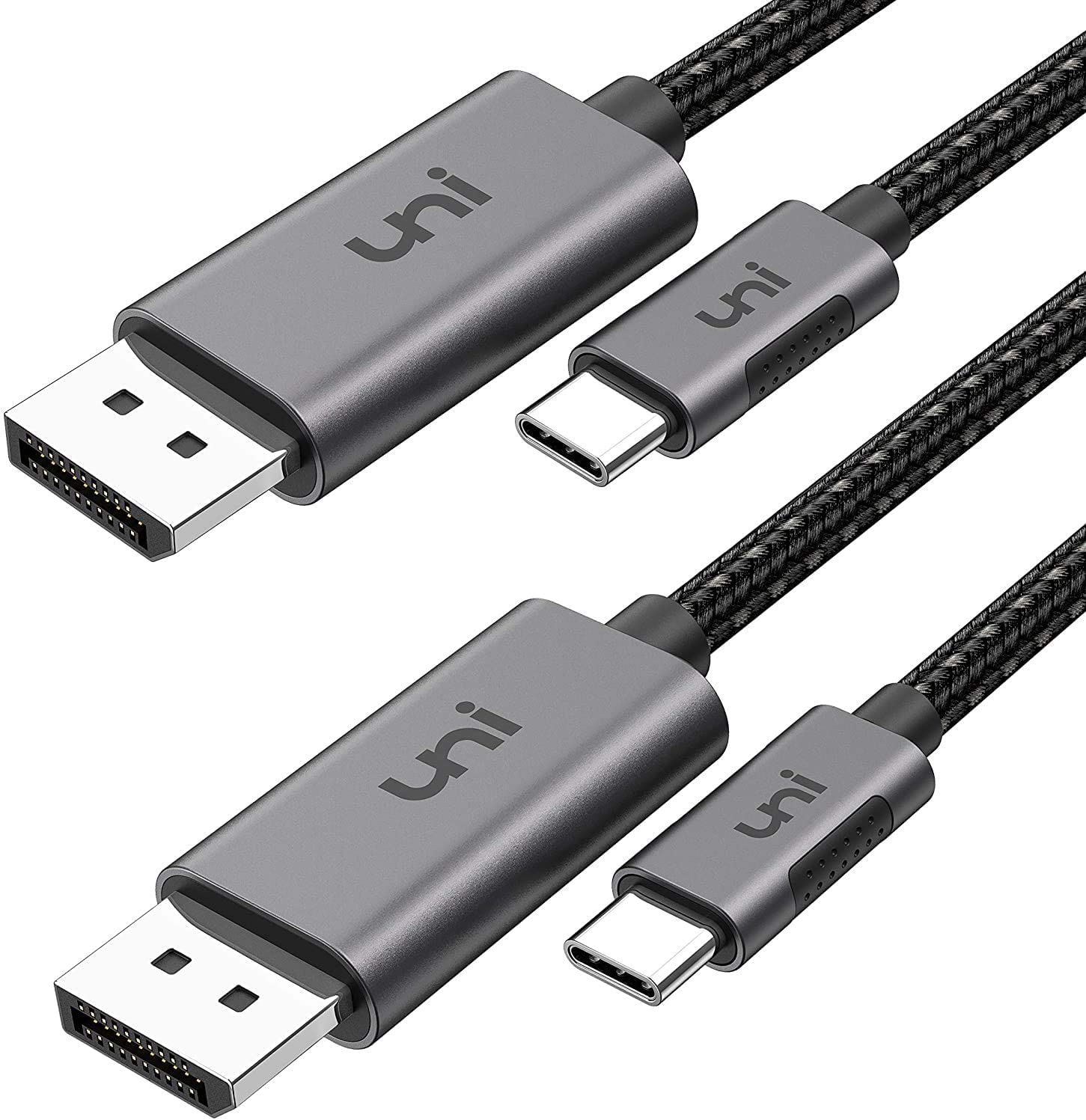 uni 2pack USB C to DisplayPort Cable 1.8m, 4K@60Hz, 2K@165Hz, Thunderbolt to DisplayPort, MST Daisy Chain, Compatible with MacBook Pro/Air, M1, iPad Pro, XPS 15/13, Surface Book 2