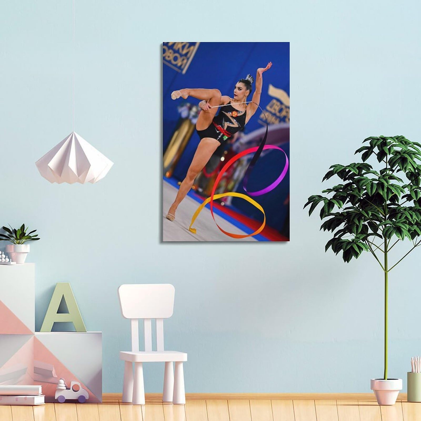 BINKAIYI Poster artistique sur toile pour femme - Gymnastique - Sport - Décoration murale moderne pour chambre à coucher - 50 x 75 cm