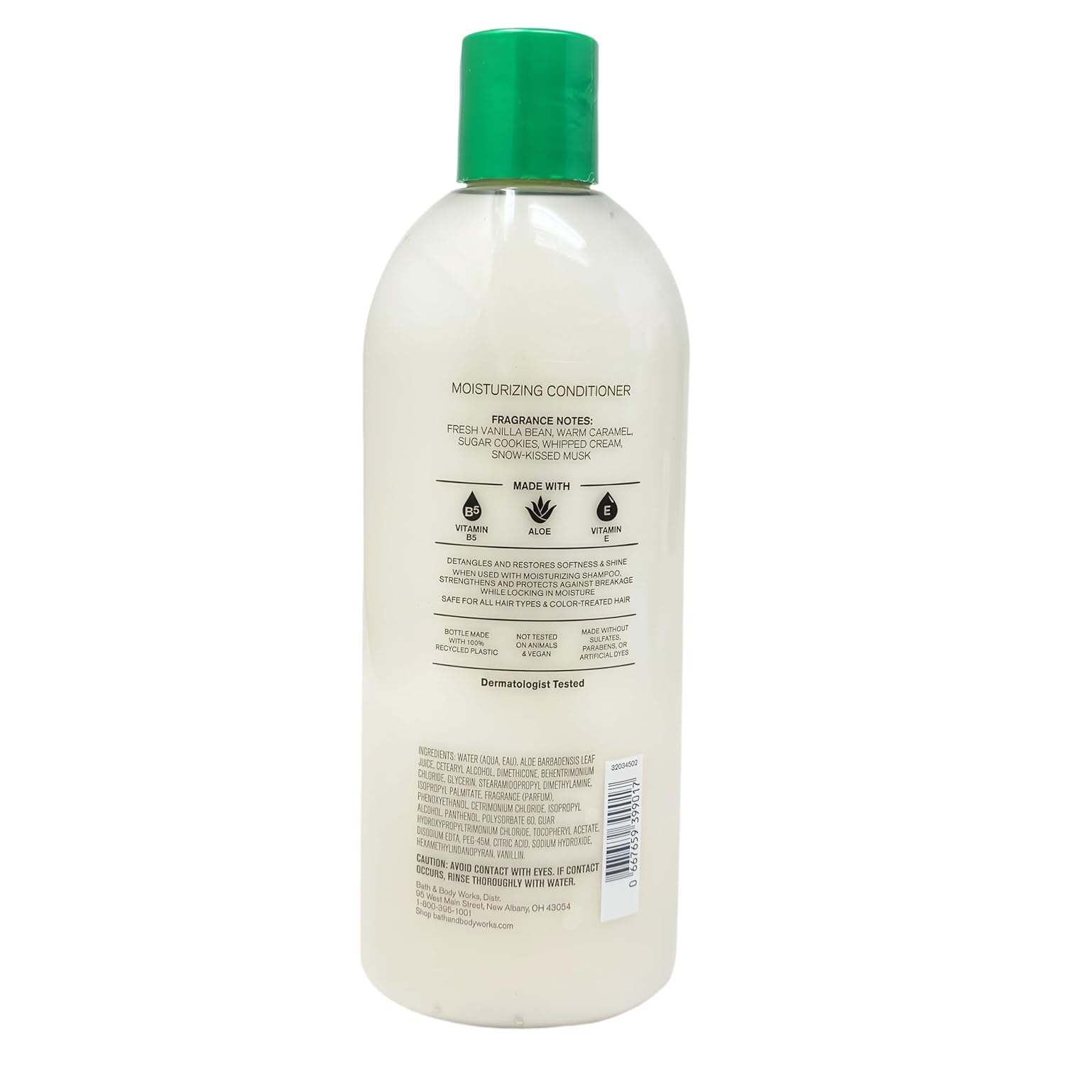 Bath & Body Works Vanilla Bean Noel Moisturizing Shampoo & Conditioner with a Peach Gardenia Sample Soap