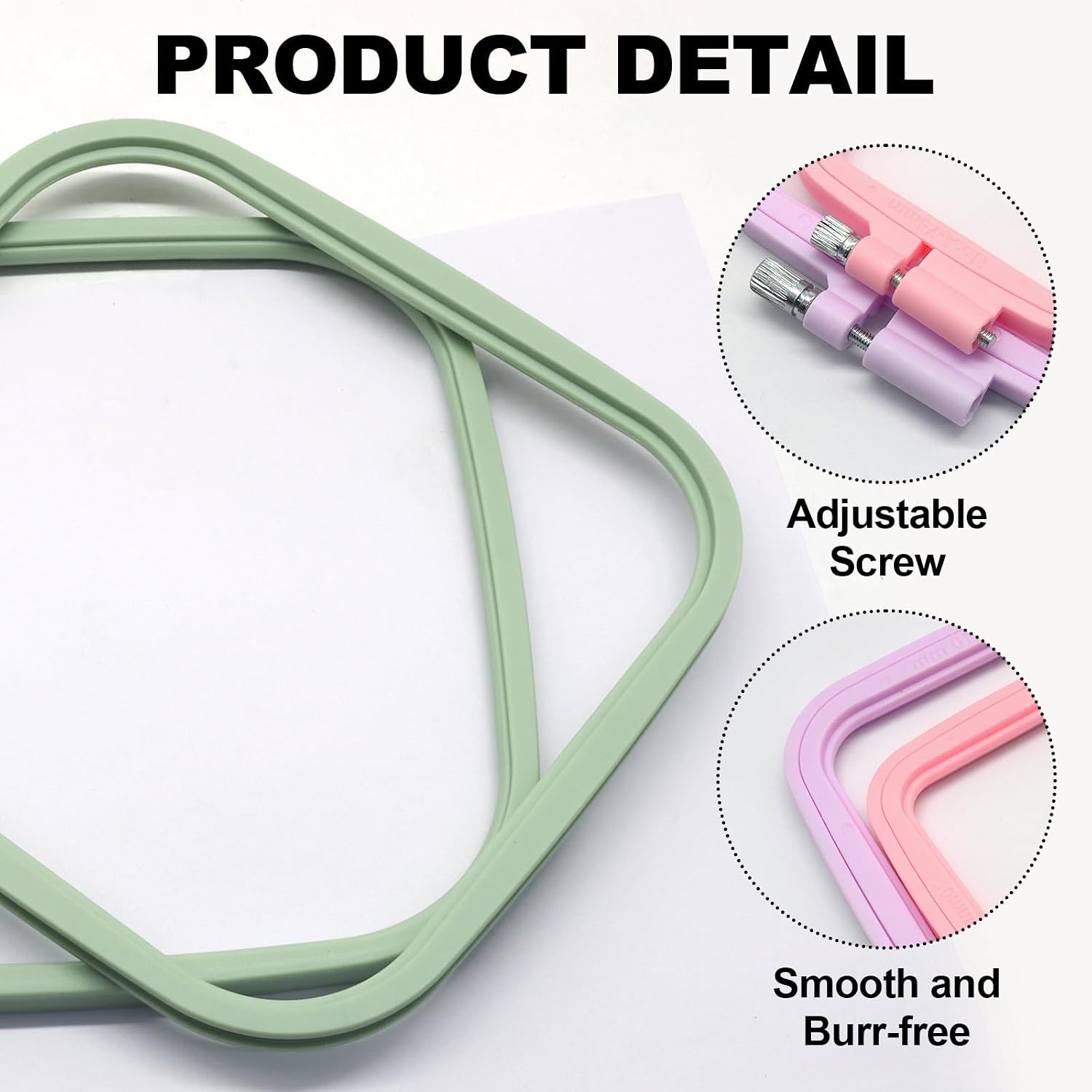 Marvexi 4Pcs Square Embroidery Hoops ABS Plastic Embroidery Hoop for DIY Craft, Cross Stitch Loom
