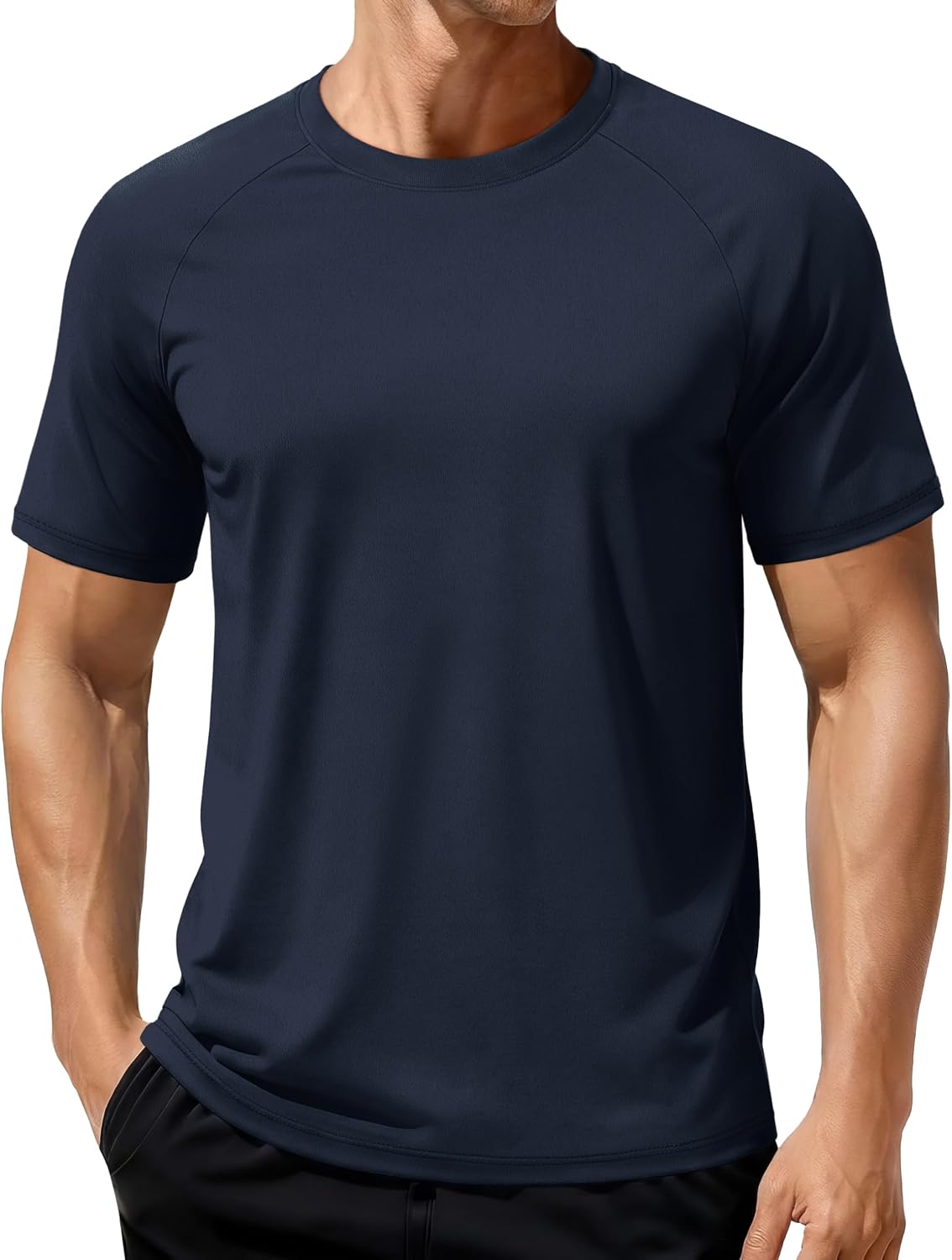 MAGCOMSEN Mens Short Sleeve Dry Fit T-Shirts UPF 80+ Athletic Moisture Wicking Lightweight Workout Running Swim Shirts
