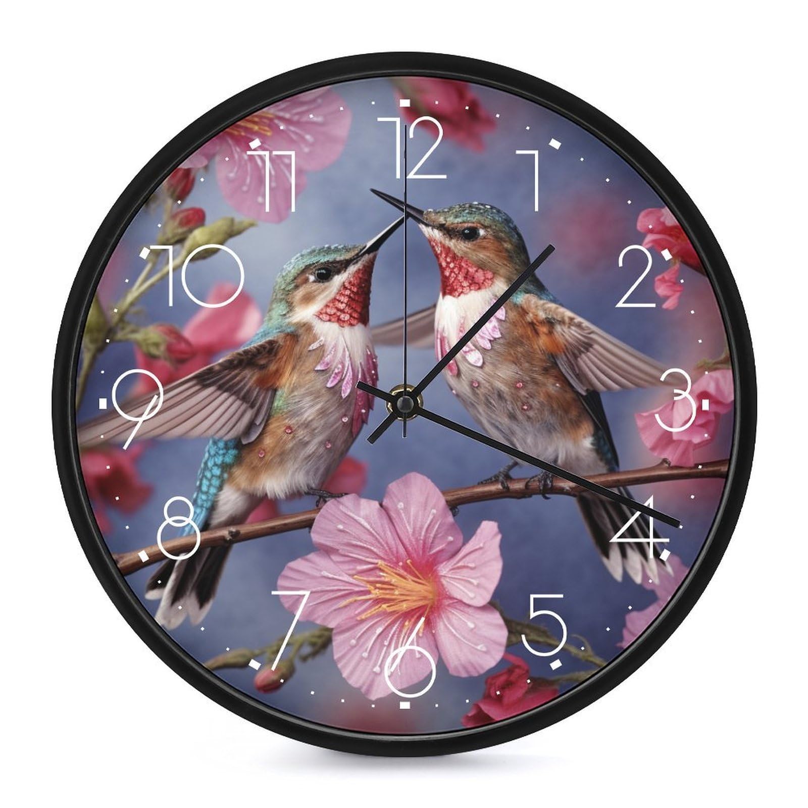 Horloge murale décorative ronde de 25,4 cm sans tic-tac pour bureau
