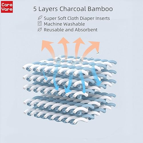 Miniatura 10 de Paquete de 4 pañales de tela para adultos con insertos de pañales, pañales impermeables para adultos, pañales ajustables reutilizables con broches a