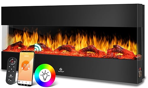 KESSER® Wandkamin Elektrokamin 3D Elektrischer 138cm Kamin mit Heizung 9