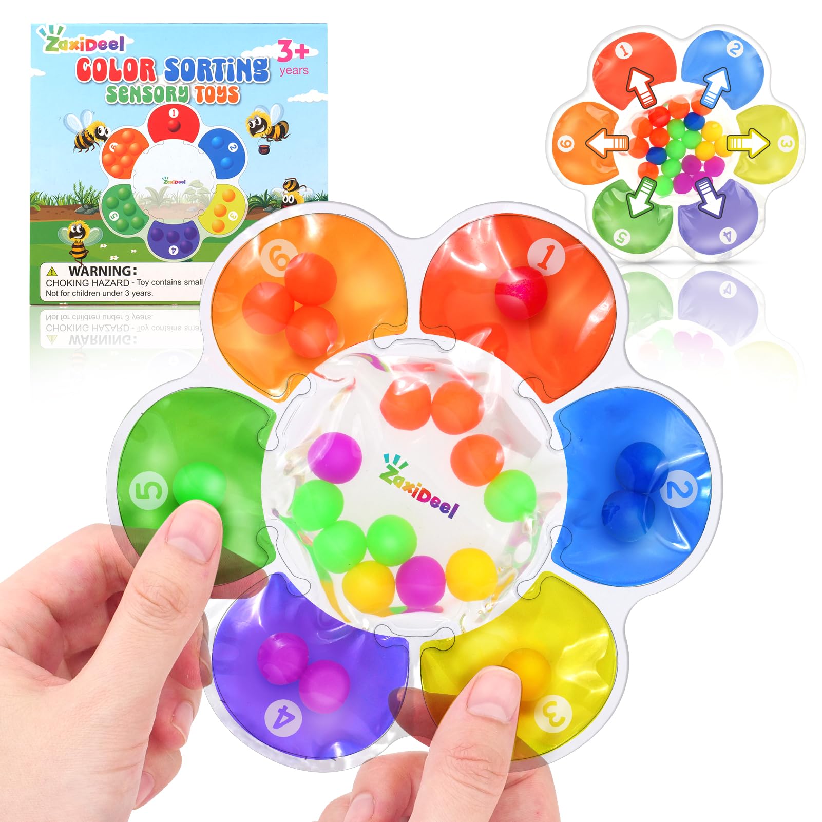 Sensory Toys Color Sorting Toys: Quiet Fidgets for Classroom Montessori Toy for Toddlers, Fine Motor Skill Games Preschool Learning Activities Calm Dwon Travel Toy for Boys Girls Gifts Ages 1-3 3-5