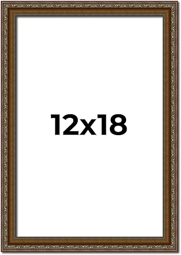 Miniatura 70 de Marco de fotos completo de madera dorada envejecida de 16 x 20 pulgadas con plexiglás acrílico UV, parte trasera de tablero de espuma y accesorios