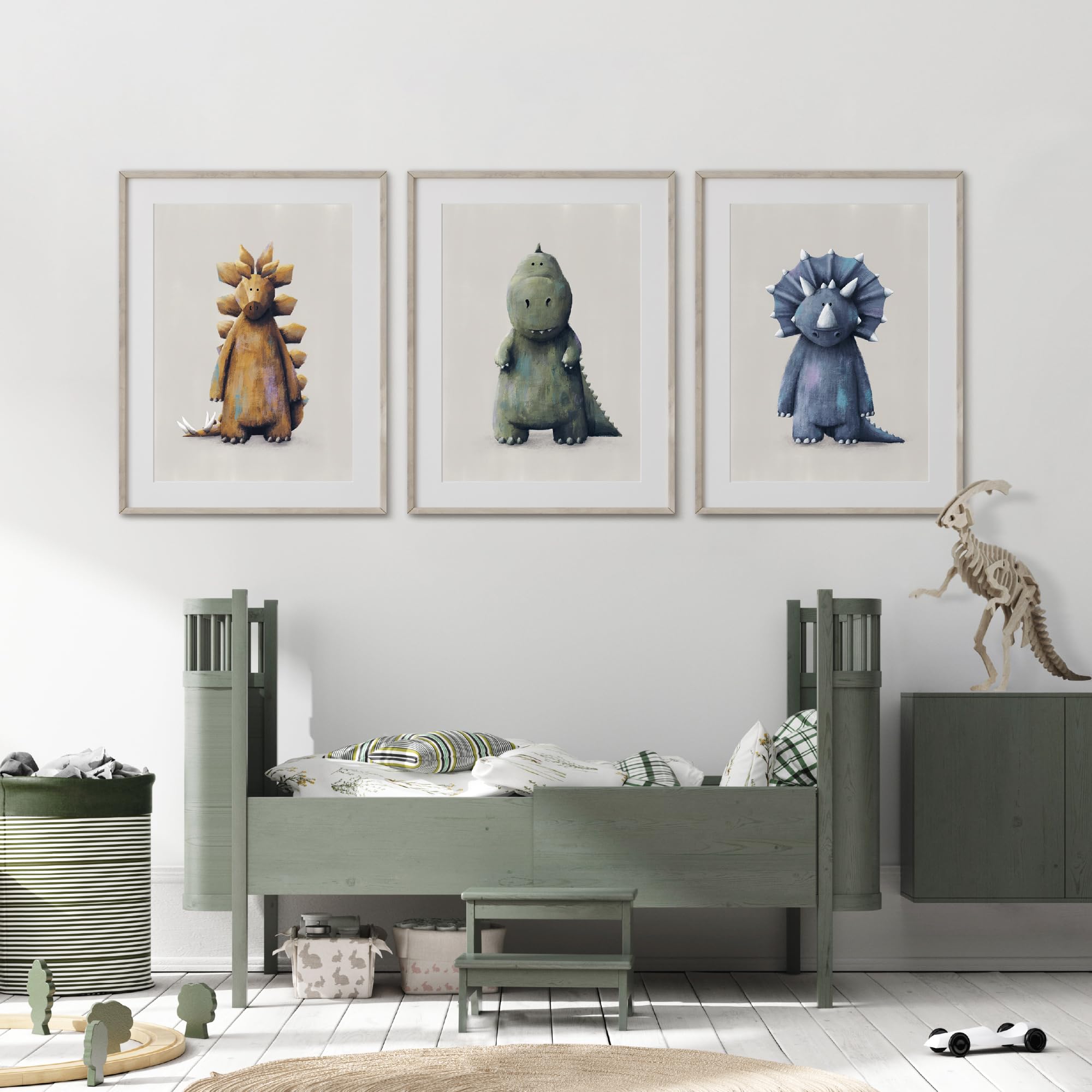 Tigercub Prints Dinosaur Nursery Prints, A4 - Set of 3