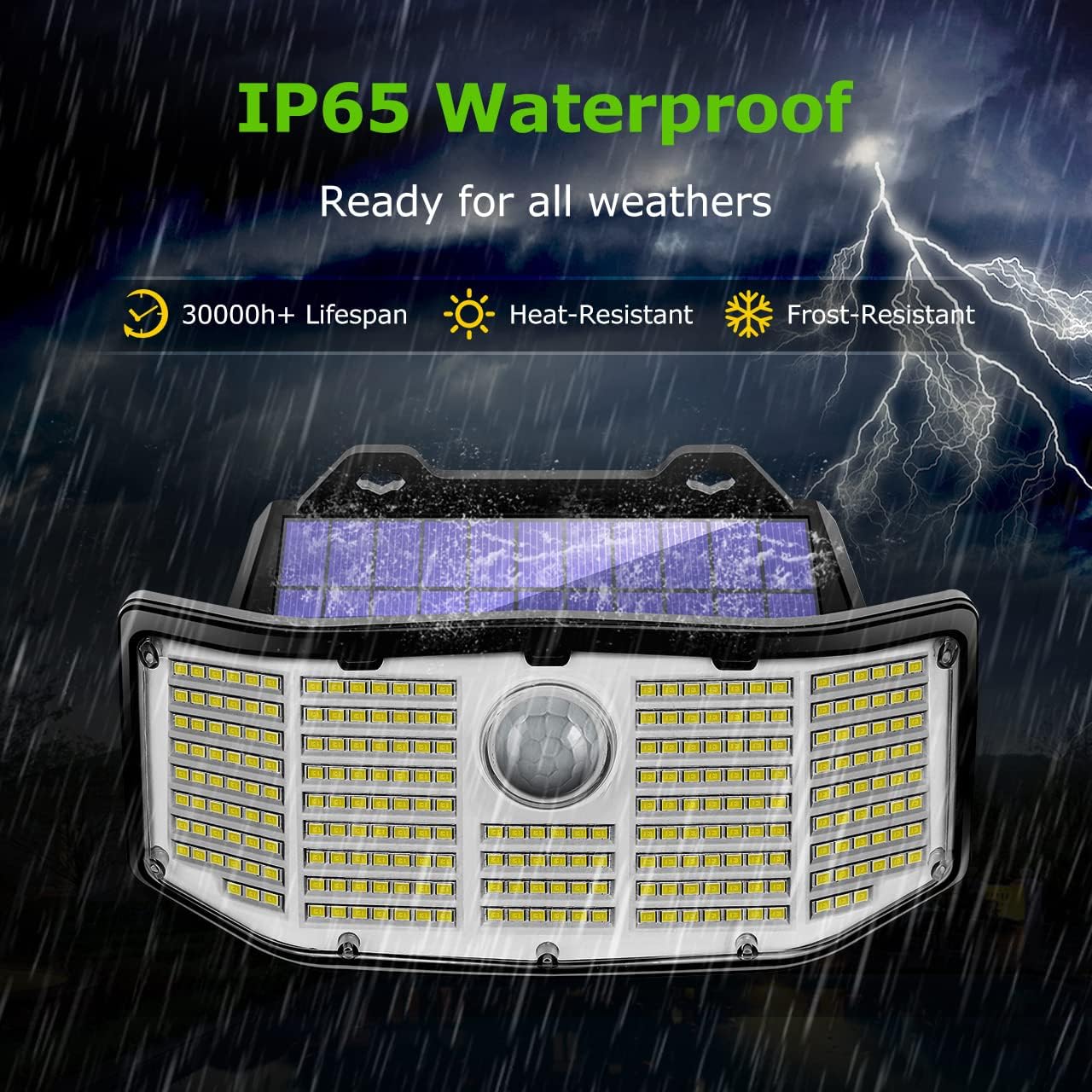 CLAONER Solar Outdoor Lights Motion Sensor - Upgraded 2500Lm Solar Motion Lights Outdoor 252 LED Solar Security Lights IP65 Waterproof Wireless Solar Powered Wall Light for Outside Garage (1 Pack)