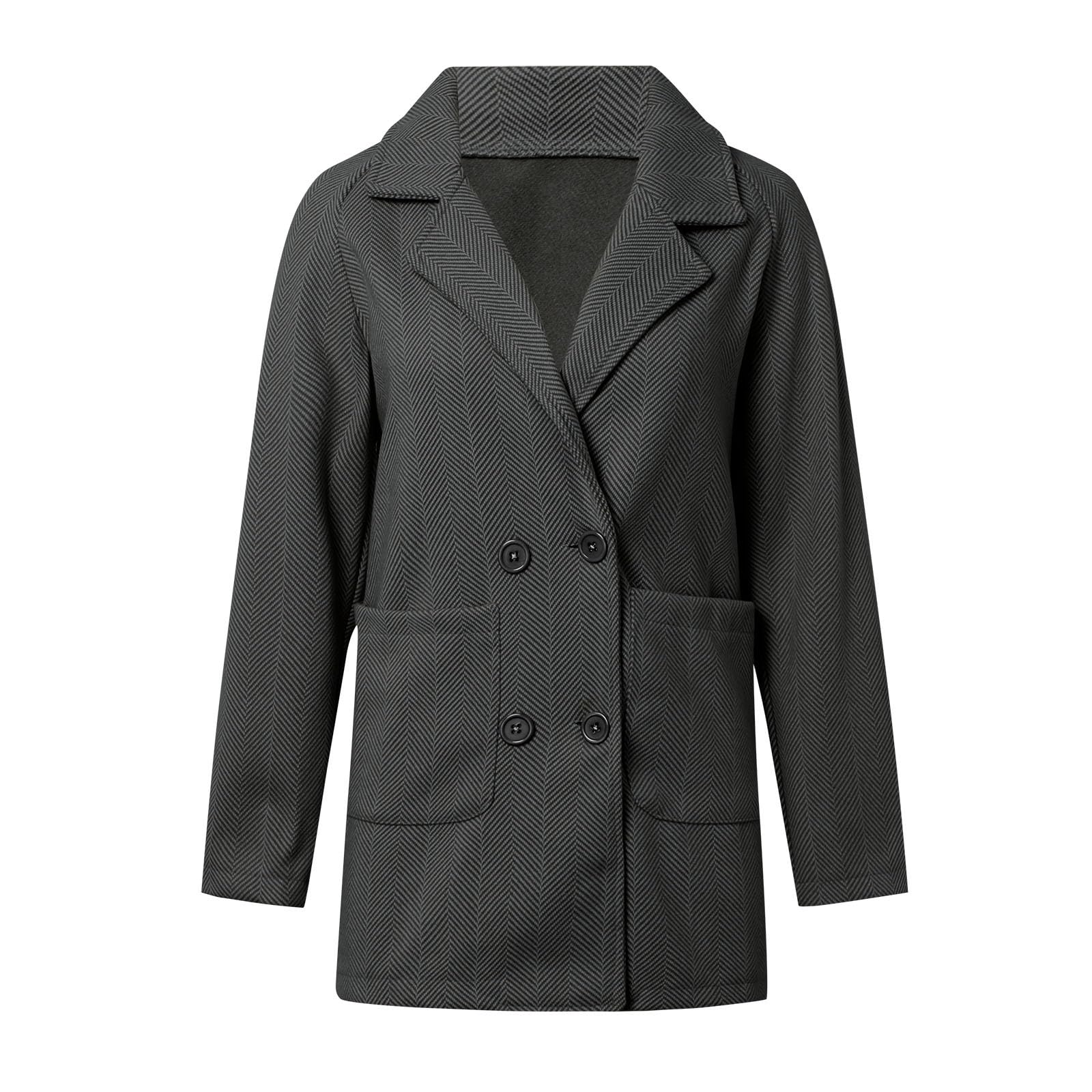 Trench Donna il Motivo a Spina di Pesce alla Moda È un Cappotto di Lana Ampio e Sottile, Piccolo e Versatile Outdoor