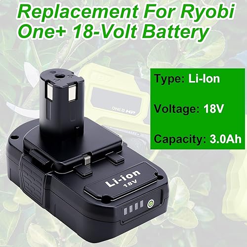 Miniatura 2 de Repuesto mejorado de 3000 mAh para batería Ryobi de 18 V, compatible con Ryobi 18V ONE+ batería P103 P102 P105 P107 P108 P109 P122 18 voltios litio
