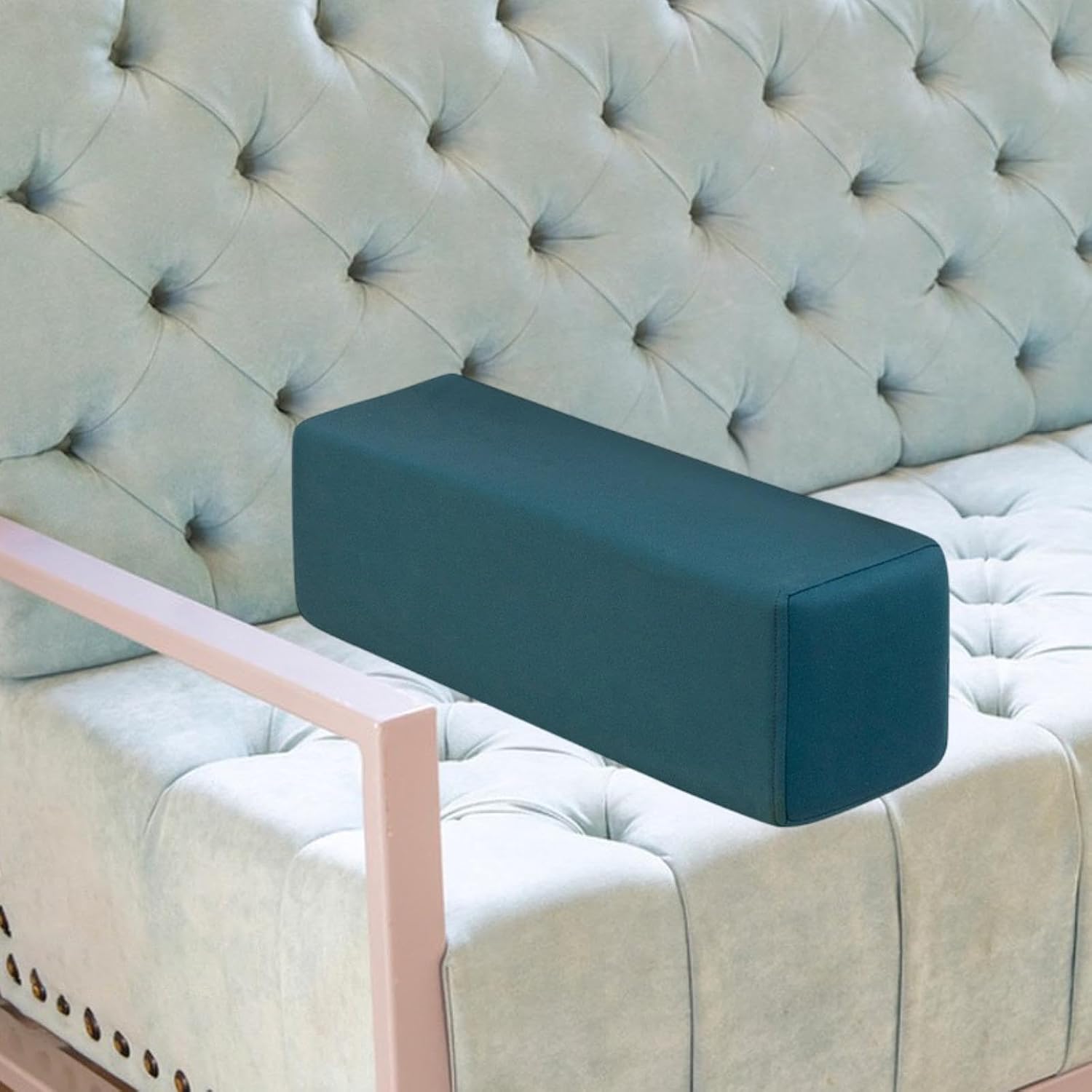 Arm Rest Pillow Elbow Support Couch Pillow Gaps Filler with Removable Washable Cover for Home Resting Bedroom Playing 23.62x5.91x5.91inch- Deep Blue