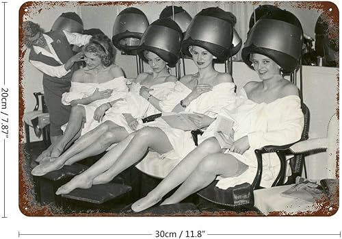 Miniatura 2 de 90s Retro Hair Salon Barber Shop Poster Modern Home Wall Decoration Art Metal Tin Poster20x30cm