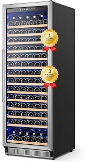 FoMup 173-Bottle Freestanding Wine Fridge - 24" Tall Cooler, Quiet Compressor, Sliding Shelves, 40-65°F Control