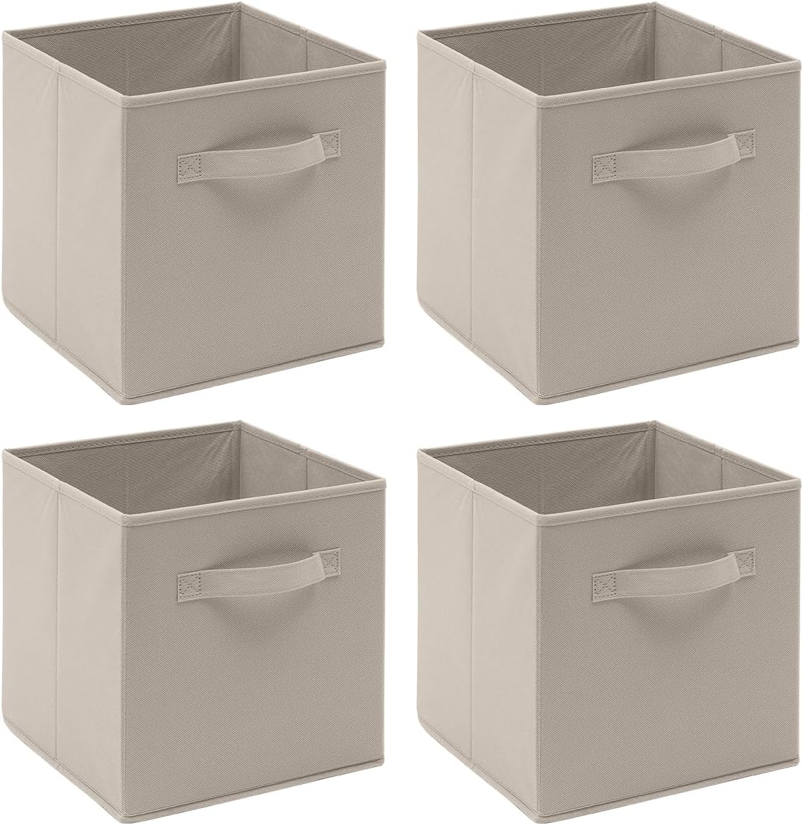 nozama Foldable Storage Cubes Set of 4 - Fabric Cube Boxes Household Cube Storage Box for Home Closet, 4 Pack Cloth Storage Bins with Dual Handles for Home Closet Drawers Organizer