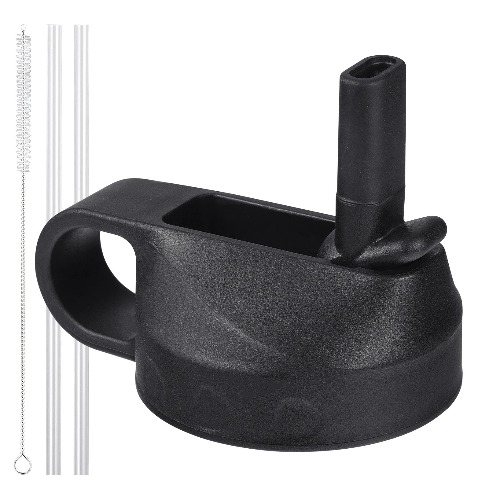 Straw Lid for Hydro Flask Wide Mouth, Straw Lid Soft Oval Straw Mouthpiece, Lid Compatible with Hydro Flask Wide Mouth 32 40 oz, Straw lid Hydroflask Wide Mouth Replacement Cap, Matte Black