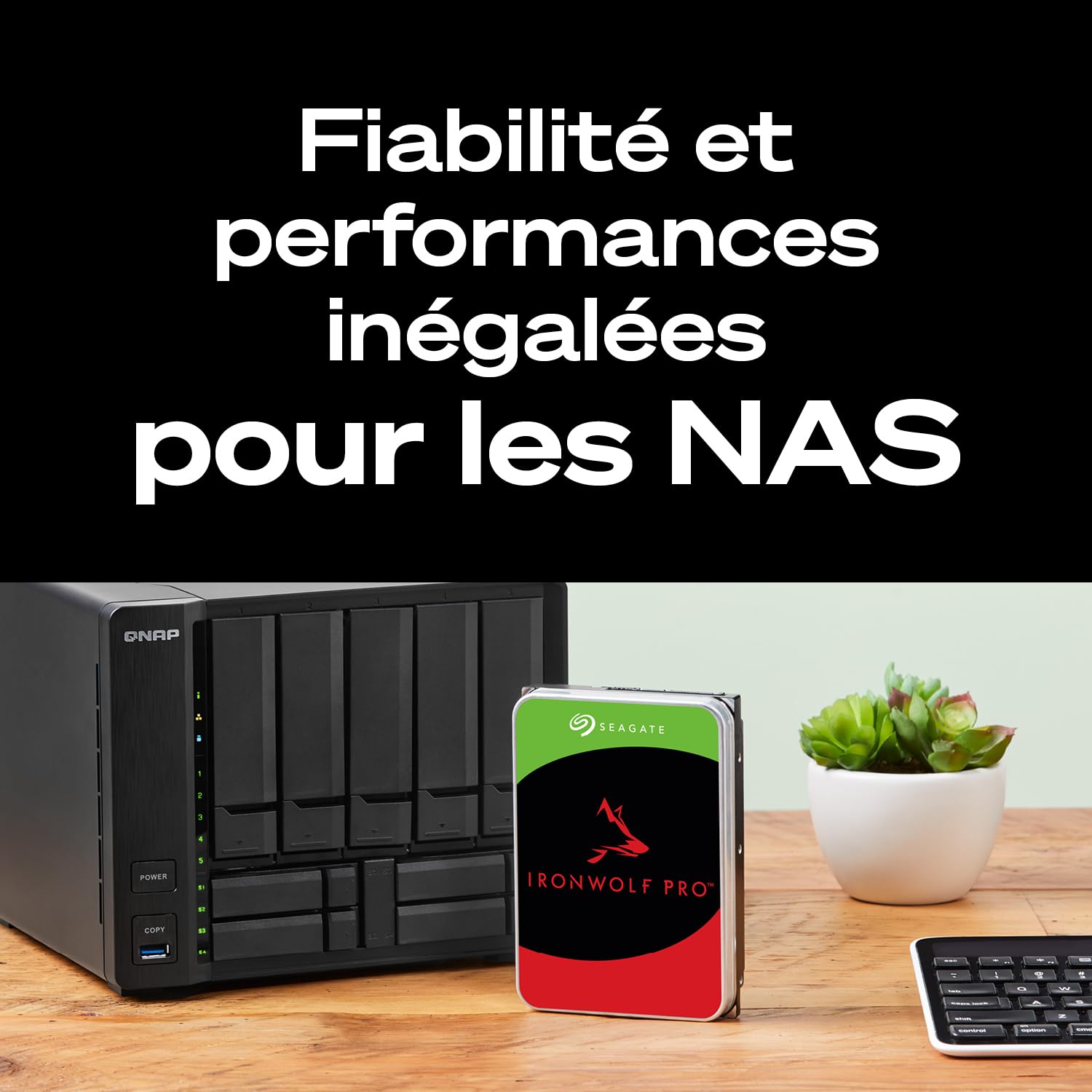 Seagate IronWolf Pro 8To Disque dur interne NAS HDD CMR 3.5 Pouces SATA 6Gb/s 7200 tr/min 256 Mo Cache ST8000NTZ01
