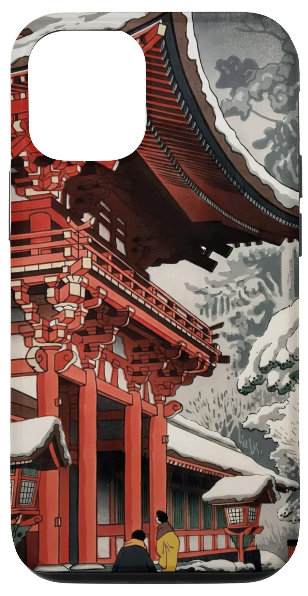 Amazon.co.jp: iPhone 14 日本寺院 雪 冬 新版画 日本 アートプリント  