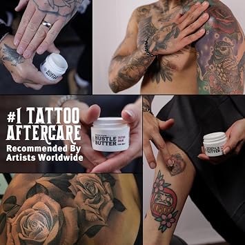 Hustle Butter Deluxe Tattoo Butter for Before, During, and After the Tattoo Process Lubricates and Moisturizes 100% Vegan Replacement for Petroleum-Based Products 1 oz