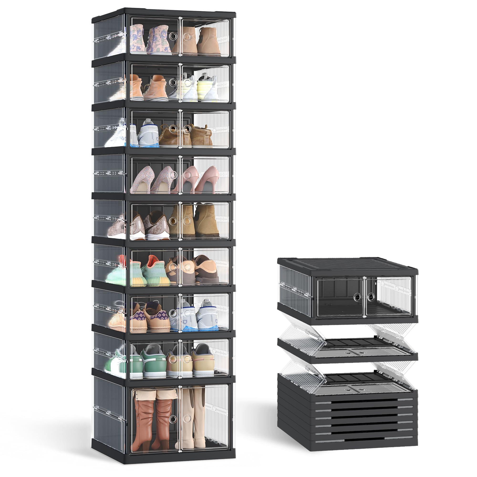 Amazon.com: SONGMICS Foldable Shoe Storage Organizer, 9-Tier for