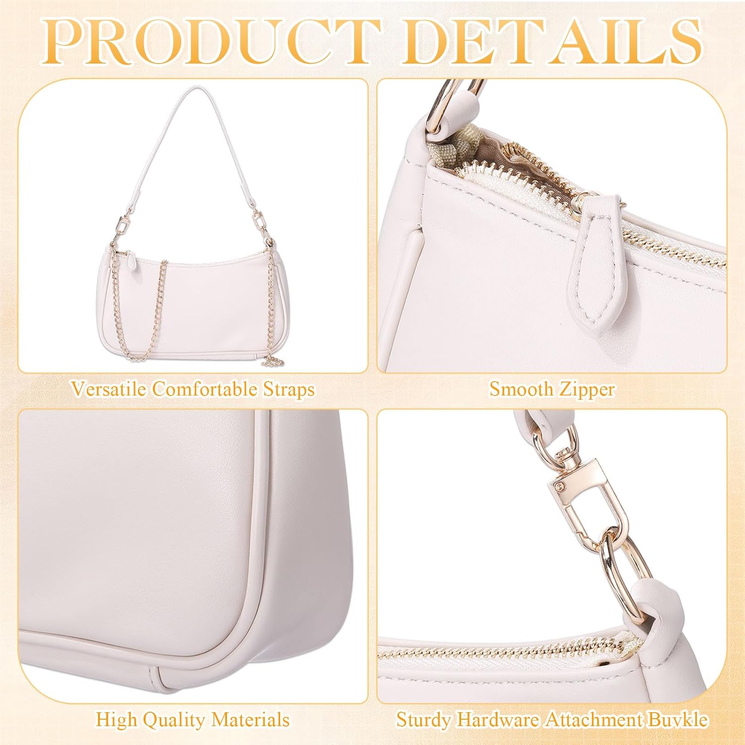 Abbylike 6 Pcs Shoulder Bag for Women with 3 Extender Chain Cherry Charm Small Leather Purse Handbag Tote Kit Valentine Gift - Image 4