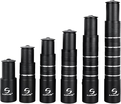 Bike Stem Riser Extender - 1-1/8" 28.6mm Fork Bicycle Stem Riser, 6 Sizes 90/115/135/150/180/210mm | 6061 Aluminum for MTB, Mountain Bike, Road Bike, BMX | Lightweight, Easy to Install 115mm