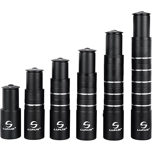 Bike Stem Riser Extender - 1-1/8" 28.6mm Fork Bicycle Stem Riser, 6 Sizes (90/115/135/150/180/210mm) | 6061-T6 Aluminum for MTB, Mountain Bike, Road Bike, BMX | Lightweight, Easy to Install 90mm