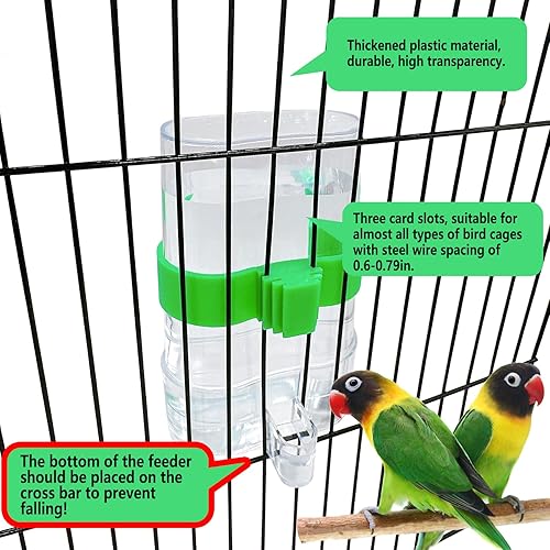 Miniatura 3 de Hamiledyi Dispensador de agua para periquitos, 4 unidades, dispensador automático de agua para pájaros, sin desbordamiento, contenedor transparente,