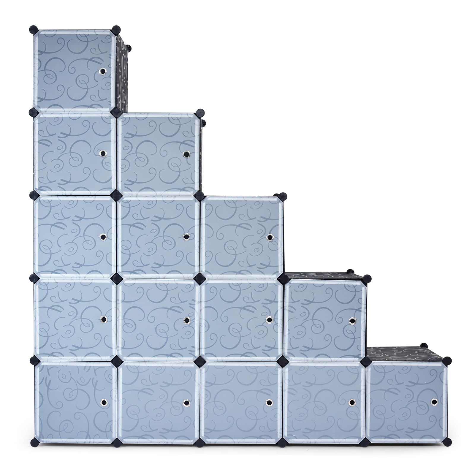 COSTWAY 20 Würfel Steckregal, DIY Würfelregal stapelbar aus Kunststoff, Regalsystem Stufenregal Modular mit Kippsicherung für Schlafzimmer, Wohnzimmer