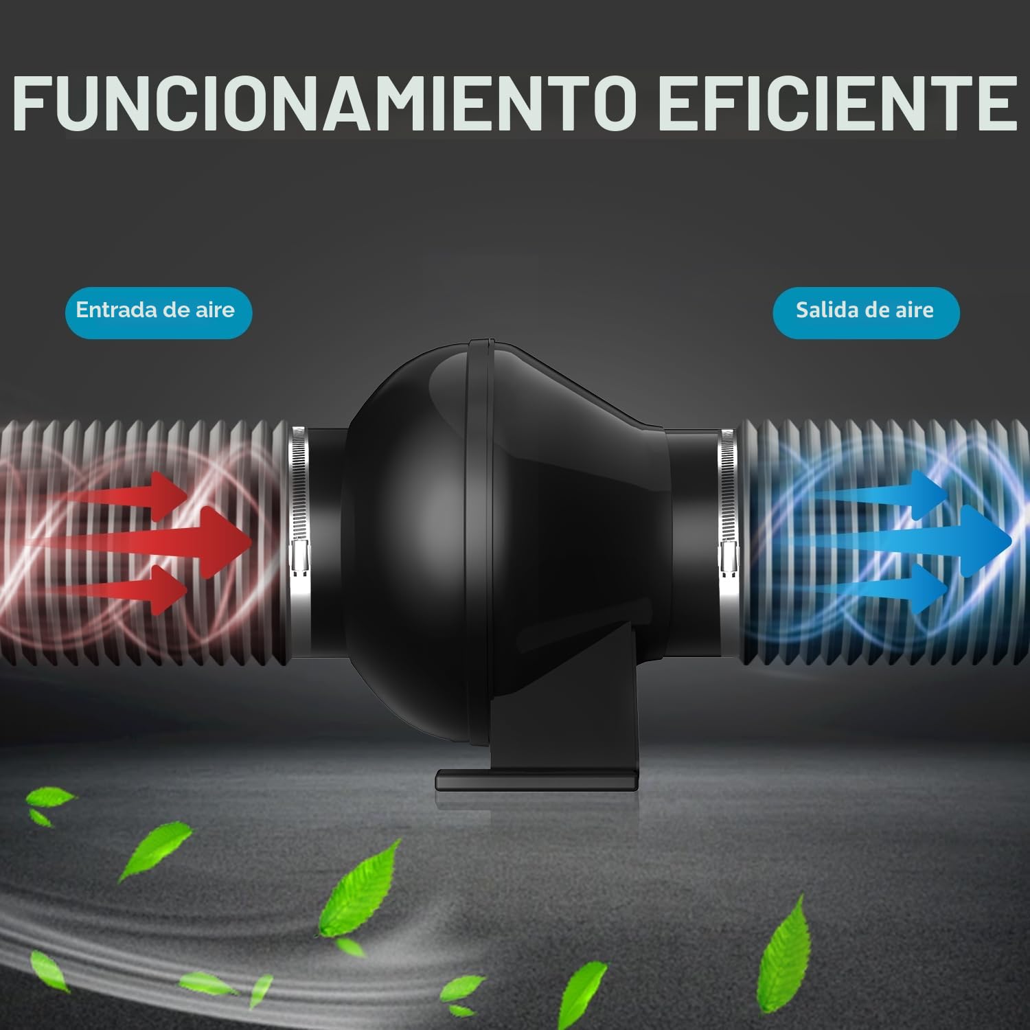 Ventilador de Aspiración 100mm, Ventilador de Extracción 322 m³/h Ventilador de Escape, Extractor de Aire para Bodega, Garaje, Cocina, Baño, Tendas de Cultivo, Ventilación y Ventilador