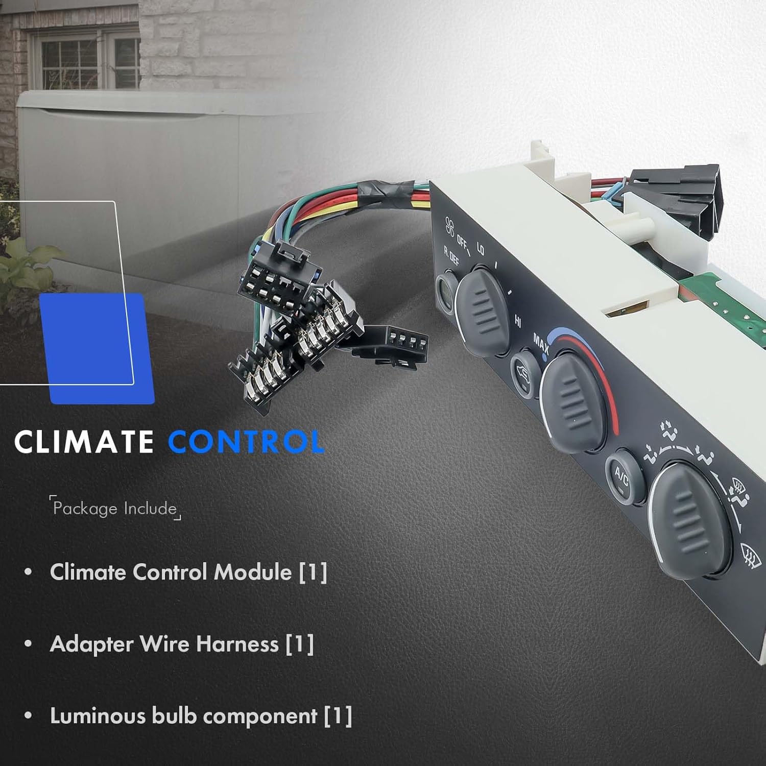 599-006 Heater Climate Control Unit Panel Module with Rear Defogger & Adapter Wire Harness Fit for Chevy & GMC C1500 C2500 C3500 K1500 K2500 K3500 Suburban Tahoe Yukon 1996-2000 - Replace# 9378805