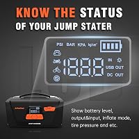 AlfaBot Q4 Autós Indításrásegítő Powerbank 4000A - 12V Benzin/Dízel Motorokhoz, Beépített Kompresszorral, LED Lámpával, 26800mAh 6