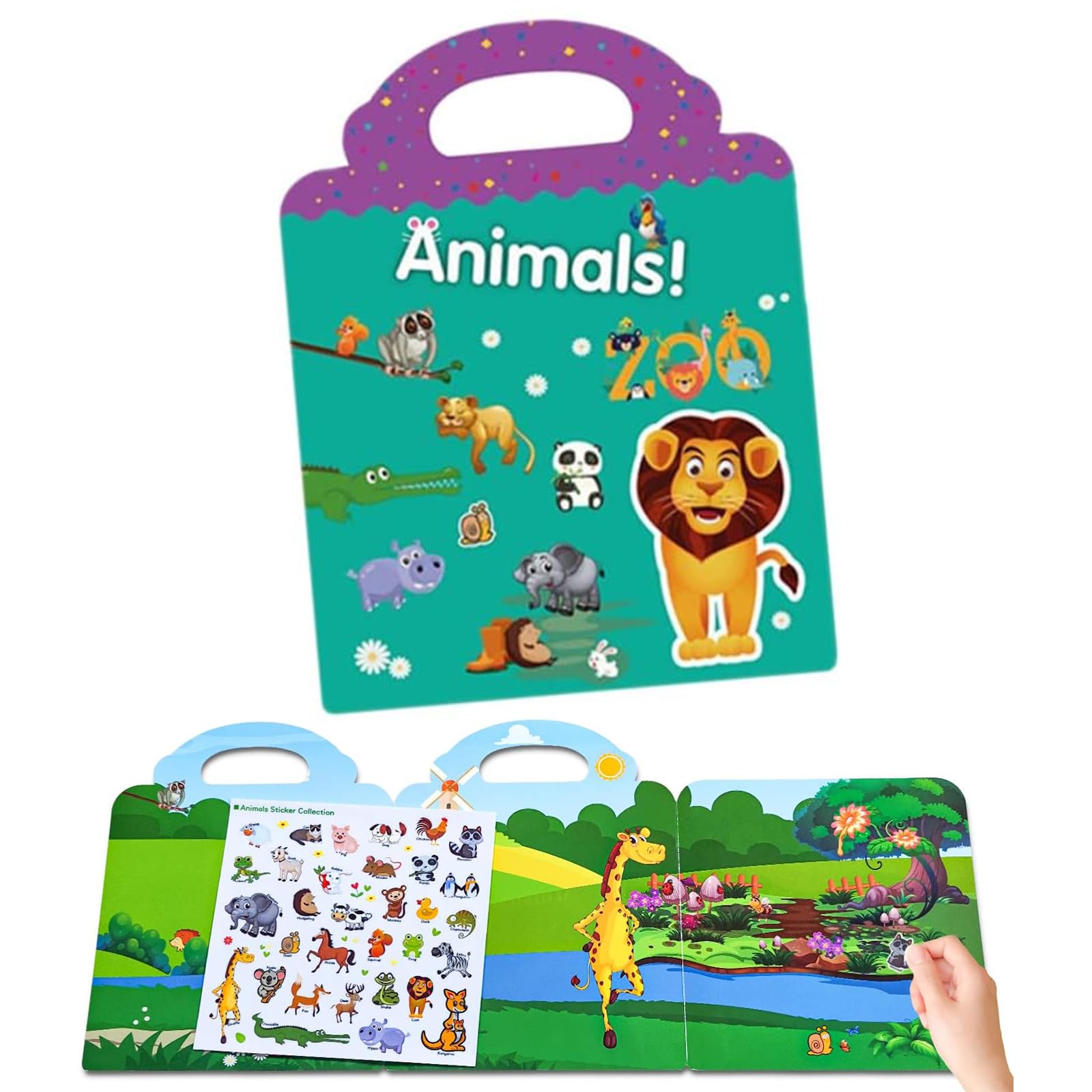 Juegos de Libros de Pegatinas,Libros de Pegatinas para Niños,Libro Pegatinas Reutilizables,Libros de Pegatinas Reutilizables,Stickers Infantiles,Pegatinas Impermeables PVC,para Niñas niños Regalos
