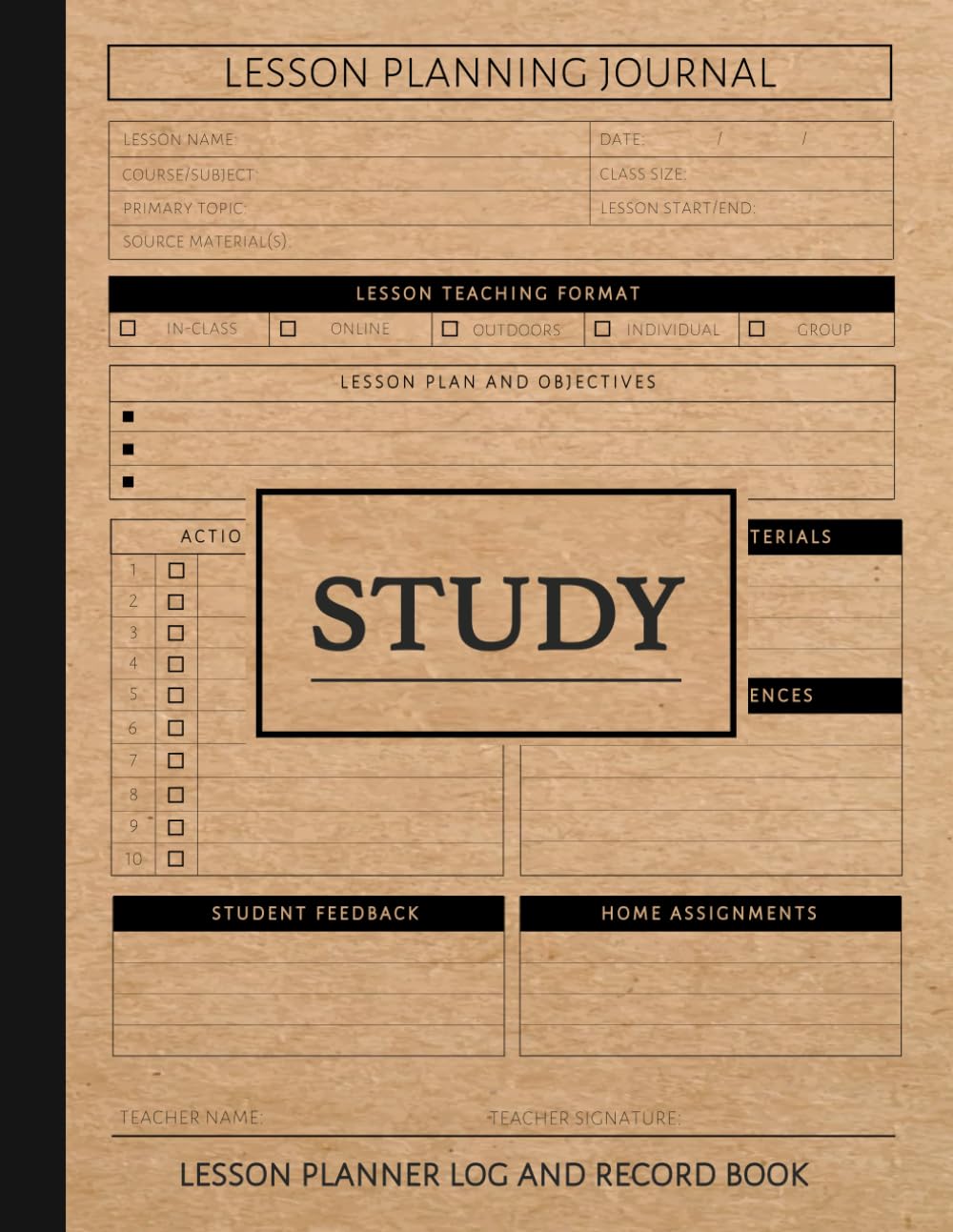 Lesson Planner Log and Record Book: Teaching Study Journal. Track and Detail Every Class. Ideal for Homeschooling, Teachers, and Professional Tutors