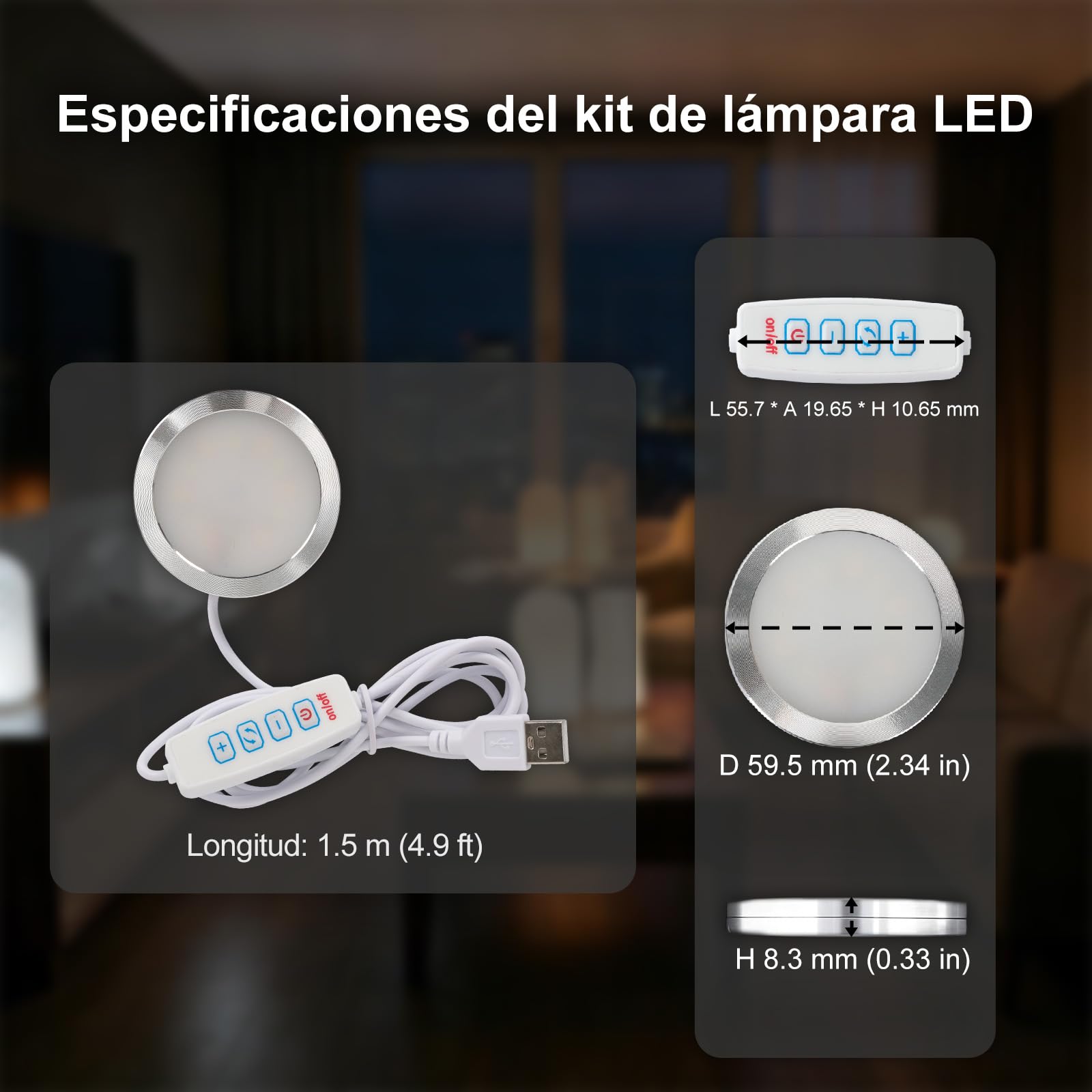 10 Piezas Kit de lámparas LED 001, 3 colores para Bambu Lab P2S X1 P1P A1 H2C LED Lamp Kit MH001, compatible con impresoras para Anycubic, repuestos DIY, 5V USB, luz cálida 3000K