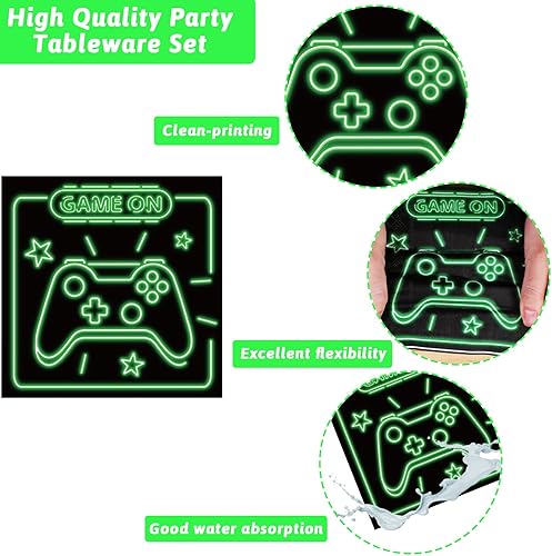 Miniatura 72 de 96 piezas de suministros de fiesta de neón para platos de fiesta, servilletas, vajilla, neón brillante, cumpleaños, pintado, decoración de fiesta