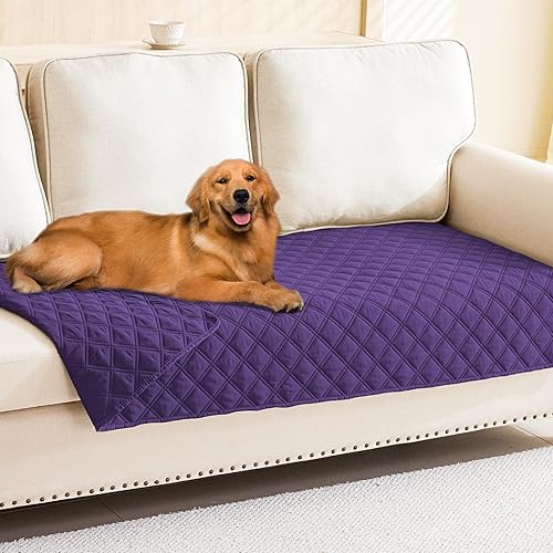 Miniatura 45 de Smiry Funda impermeable para cama de mascota, suave y lavable, para cama, sofá, reversible, perros pequeños, medianos, grandes, gatos, diseño