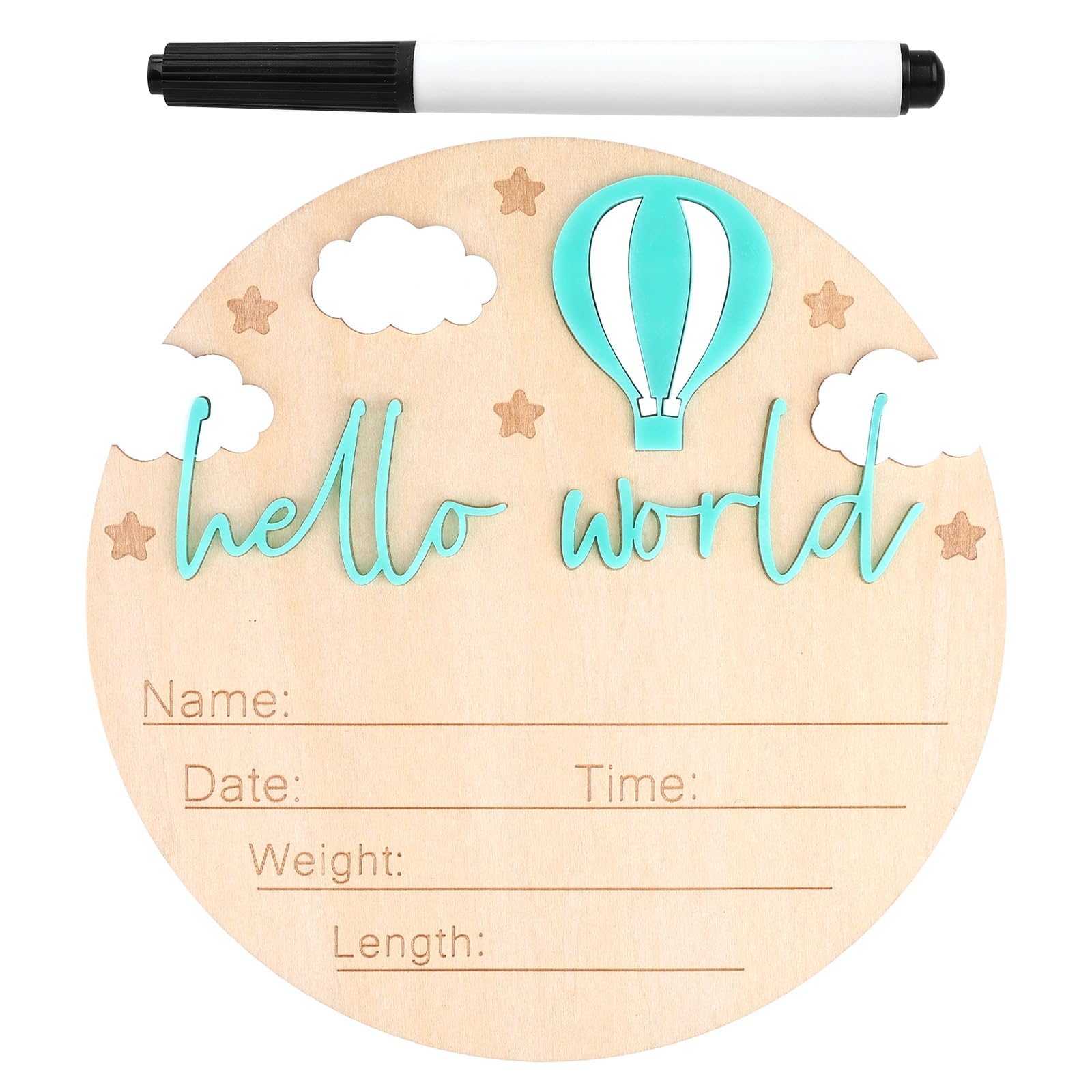 Gosknor Wooden Baby Announcement Sign, Baby Name Sign(Green) โ image 1